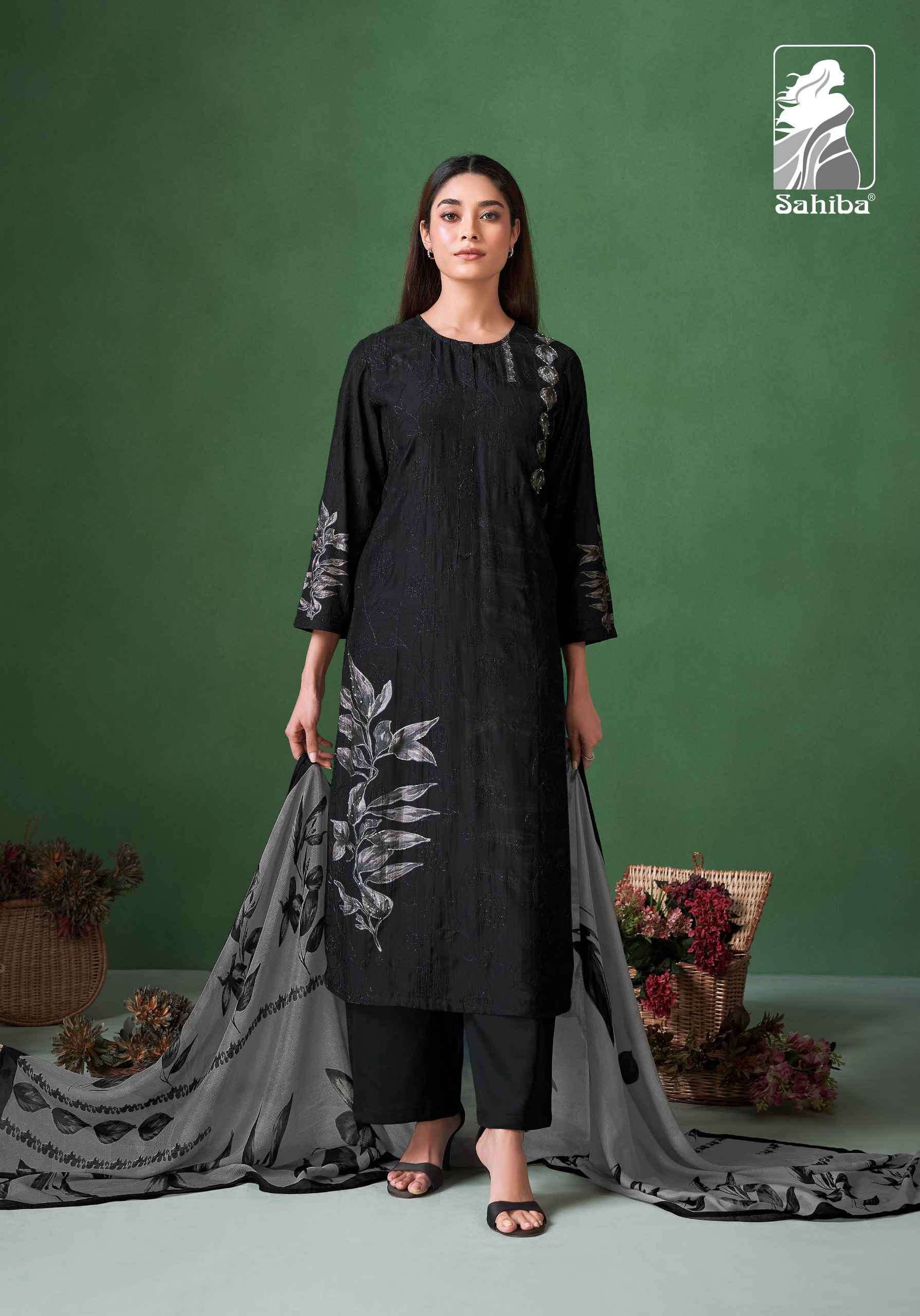 SYLVIA SERIES 900 BY SAHIBA DESIGNER DIGITAL PRINTED WITH EMBROIDERY AND HAND WORK MUSLIN SILK SUITS ARE AVAILABLE AT WHOLESALE PRICE