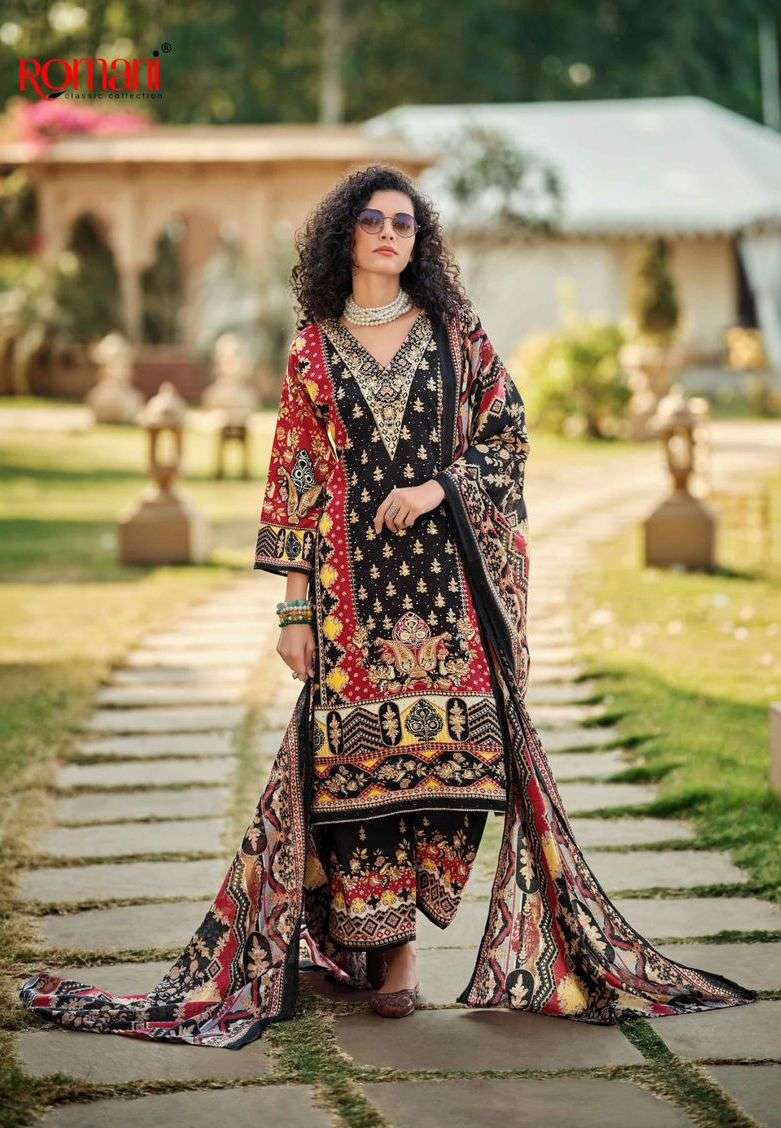 TAHIRA SERIES 1126 BY ROMANI DESIGNER DIGITAL PRINTED AND HAND WORK SOFT COTTON SUITS ARE AVAILABLE AT WHOLESALE PRICE