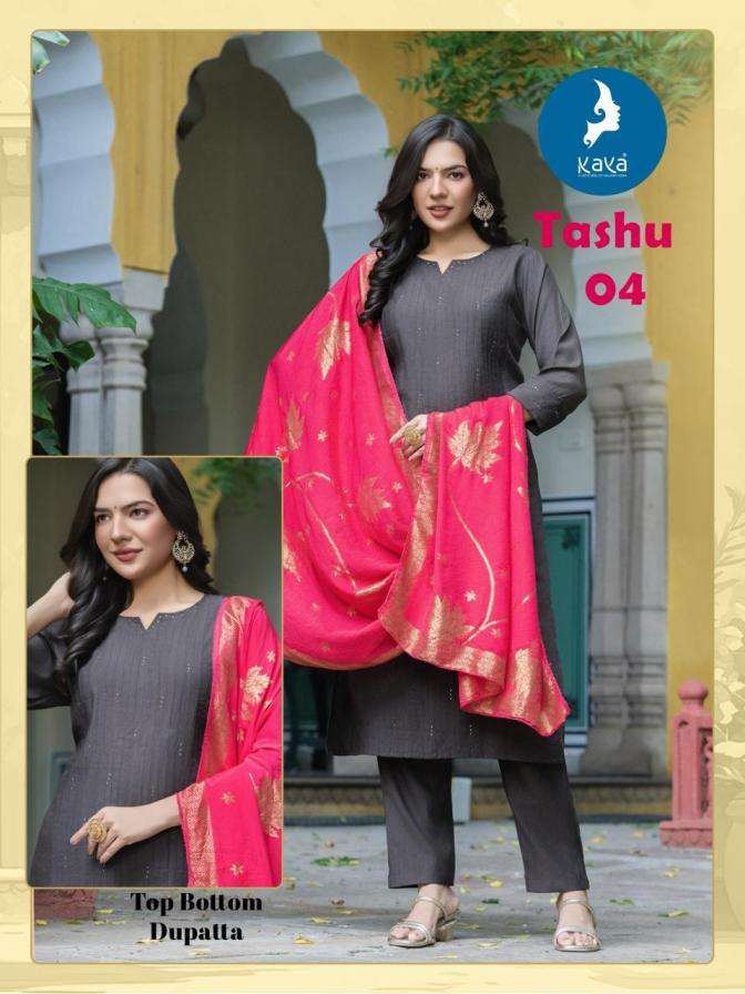 TASHU SERIES 01 TO 06 BY KAYA DESIGNER VATICAN KURTI WITH BOTTOM AND DUPATTA ARE AVAILABLE AT WHOLESALE PRICE