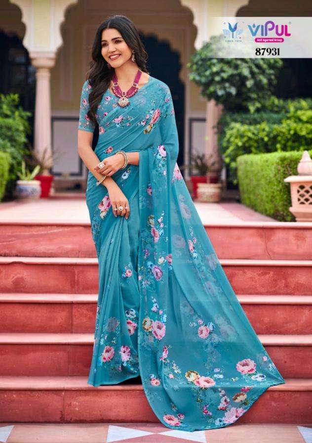TWISHA SERIES 87930 TO 87941 SAREE BY VIPUL DESIGNER PRINTED WEIGHTLESS SAREES ARE AVAILABLE AT WHOLESALE PRICE