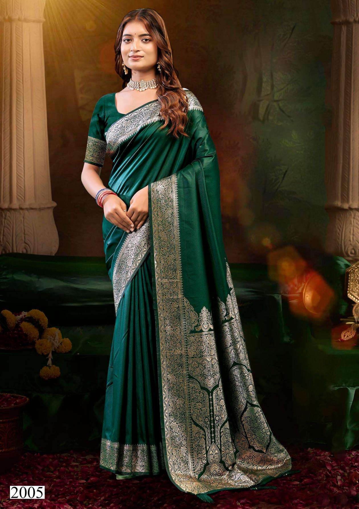 VARSHA SILK VOL-2 SERIES 1001 TO 1006 SAREE BY SAROJ DESIGNER RICH PALLU SILK SAREE ARE AVAILABLE AT WHOLESALE PRICE
