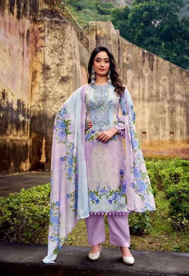 AARZU VOL-27 SERIES 1130 BY ROMANI DESIGNER PRINTED AND WORK SOFT COTTON SUITS ARE AVAILABLE AT WHOLESALE PRICE