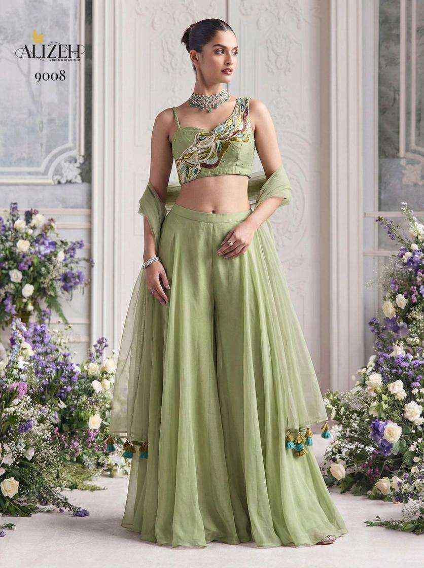 ALIZEH SERIES 9008 TO 9009 DESIGNER EMBROIDERY WORK READYMADE GEORGETTE COLLECTION ARE AVAILABLE AT WHOLESALE PRICE