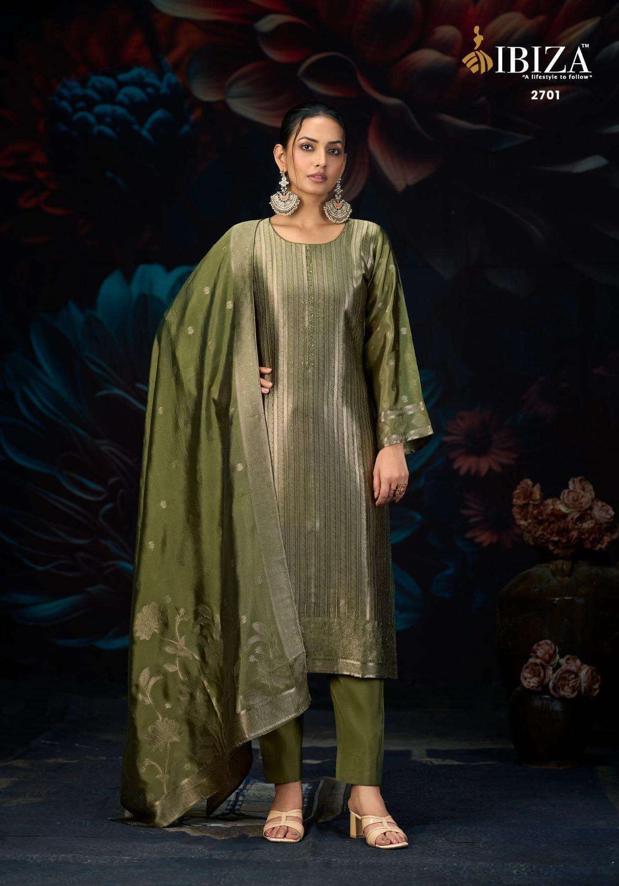 AMAYRA VOL-7 SERIES 2701 TO 2704 BY IBIZA DESIGNER HAND WORK BANGLORY SILK JACQUARD SUITS ARE AVAILABLE AT WHOLESALE PRICE