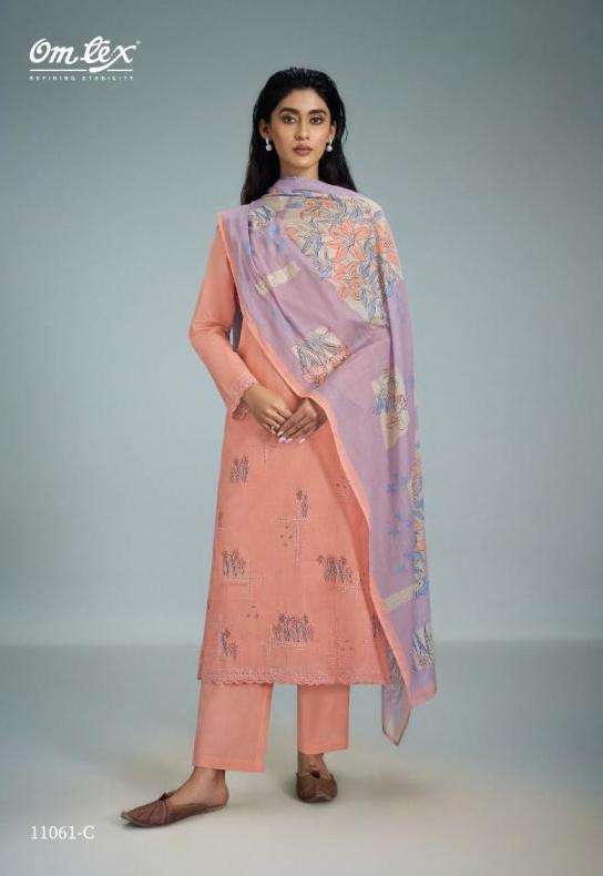 AVANTI SERIES 11031 BY OMTEX DESIGNER EMBROIDERY WORK LAWN COTTON SUITS ARE AVAILABLE AT WHOLESALE PRICE
