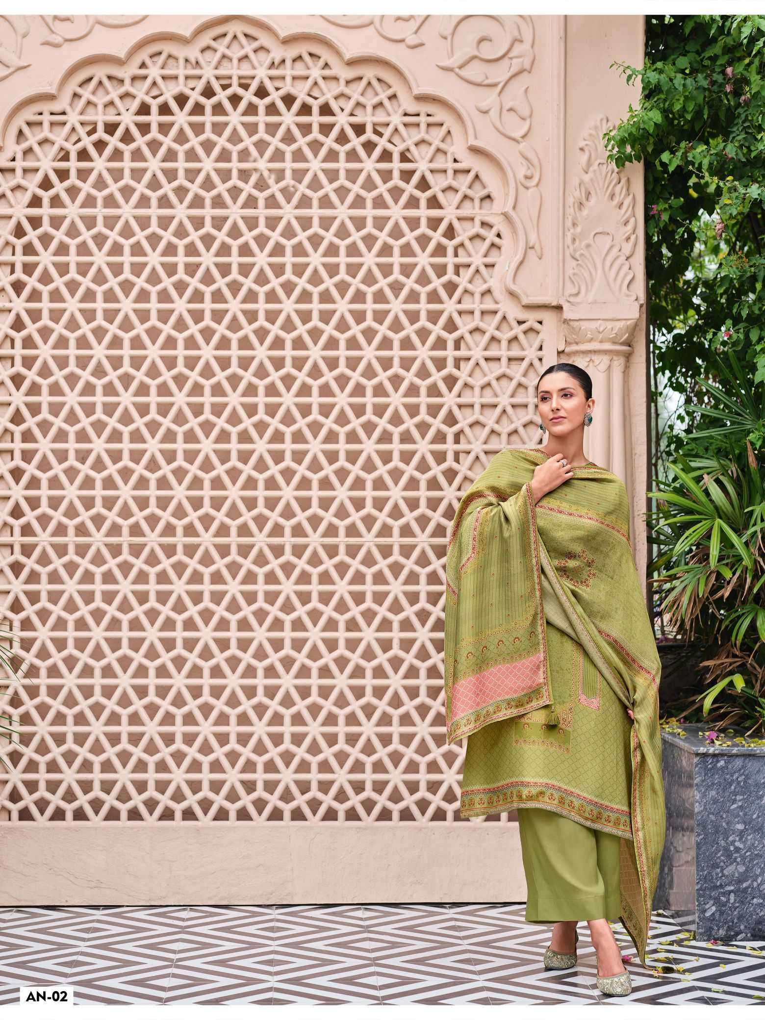 AYAN SERIES 01 TO 04 BY VARSHA DESIGNER DIGITAL PRINTED AND EMBROIDERY WORK VISCOSE SHIMMER SUITS ARE AVAILABLE AT WHOLESALE PRICE