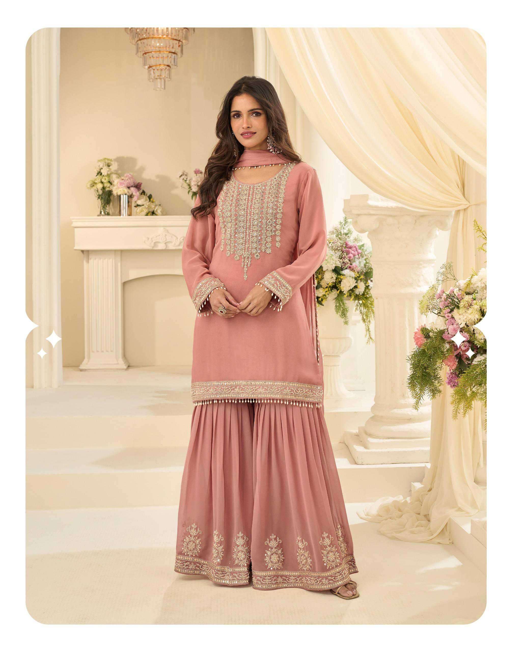 BANSURI SERIES 10286 TO 10288 BY SAYURI DESIGNER BEADS EMBROIDERY WORK GEORGETTE READYMADE SUITS ARE AVAILABLE AT WHOLESALE PRICE