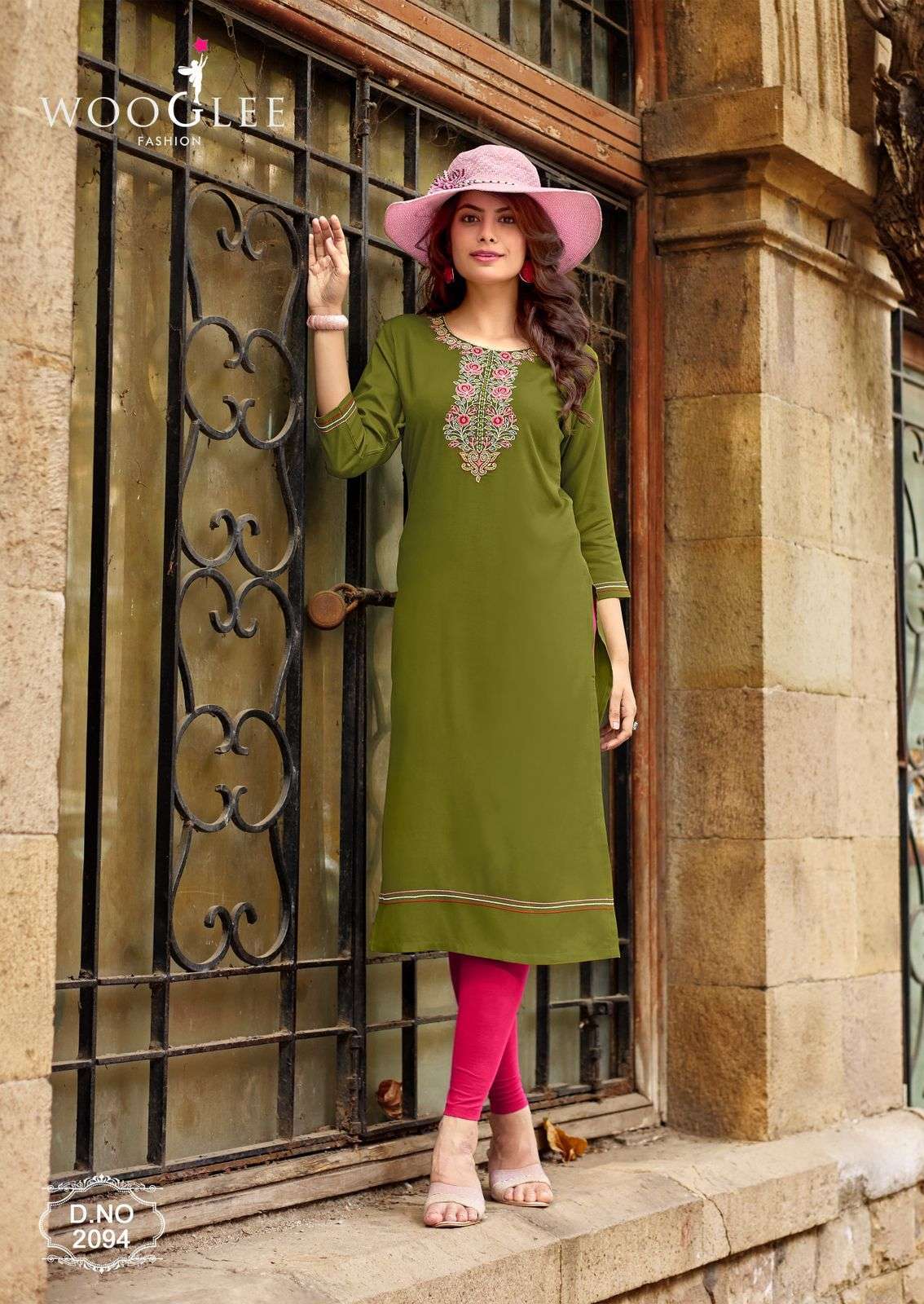 BARBELLA VOL-14 SERIES 2090 TO 2095 KURTI BY WOOGLEE DESIGNER THREAD AND HAND WORK HEAVY RAYON KURTIS ARE AVAILABLE AT WHOLESALE PRICE