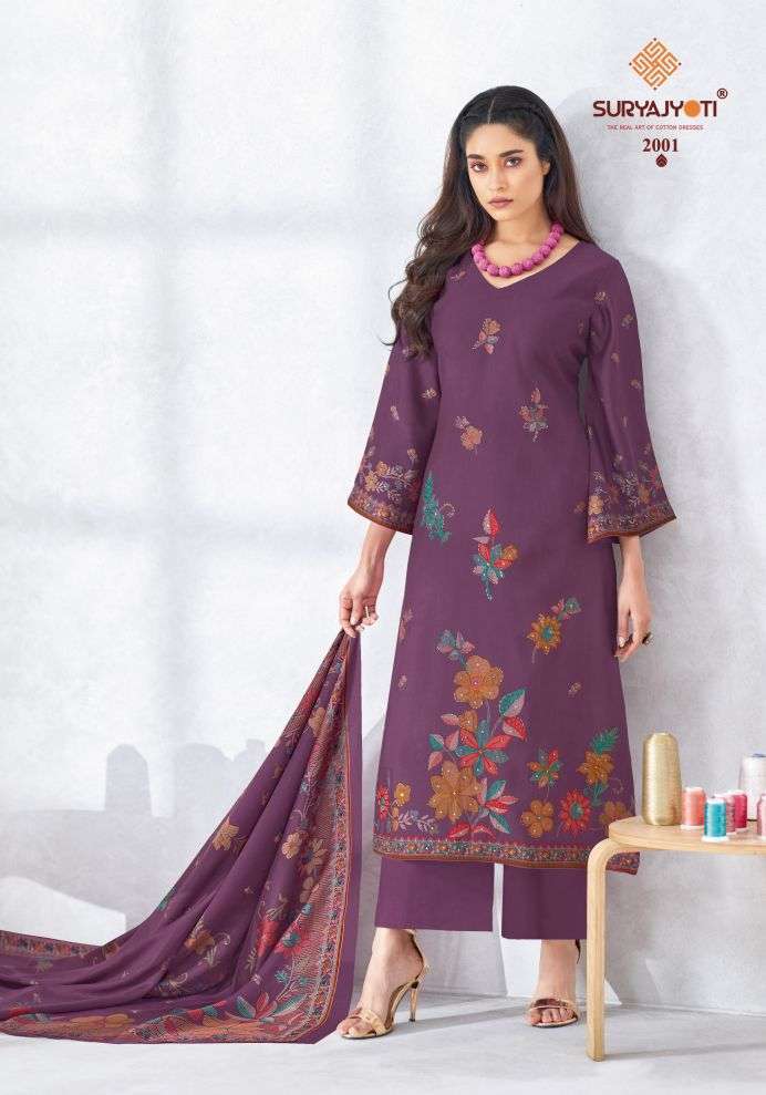 CHIKIRI VOL-2 SERIES 2001 TO 2006 BY SURYAJYOTI DESIGNER DISCHARGE PRINTED AND HAND WORK ROMAN SUITS ARE AVAILABLE AT WHOLESALE PRICE