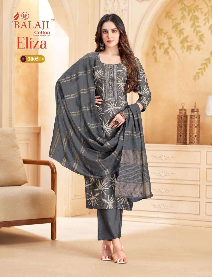 ELIZA VOL-2 SERIES 2001 TO 2008 BY BALAJI COTTON DEZIGNER FOIL PRINTED AND EMBROIDERY WORK VATICAN READYMADE SUITS ARE AVAILABLE AT WHOLESALE PRICE 