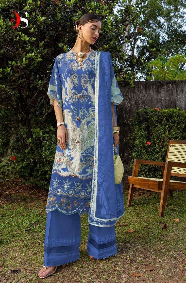 ESMEL LUXURY LAWN SERIES 1661 TO 1666 BY DEEPSY DESIGNER SELF EMBROIDERY WORK COTTON SUITS ARE AVAILABLE AT WHOLESALE PRICE