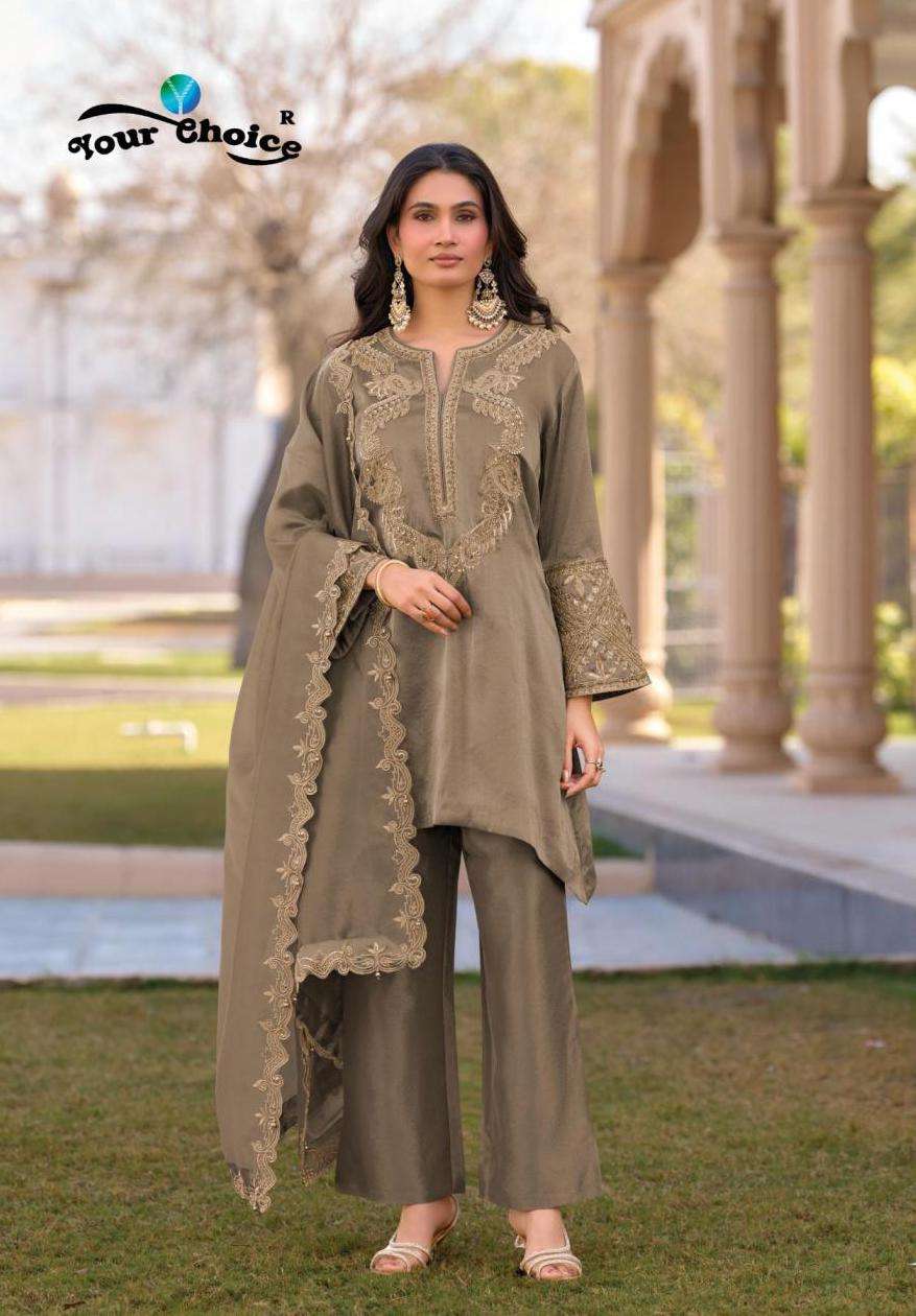 GUCCI SERIES 1001 TO 1004 BY YOUR CHOICE DESIGNER EMBROIDERY WORK SILK READYMADE SUITS ARE AVAILABLE AT WHOLESALE PRICE