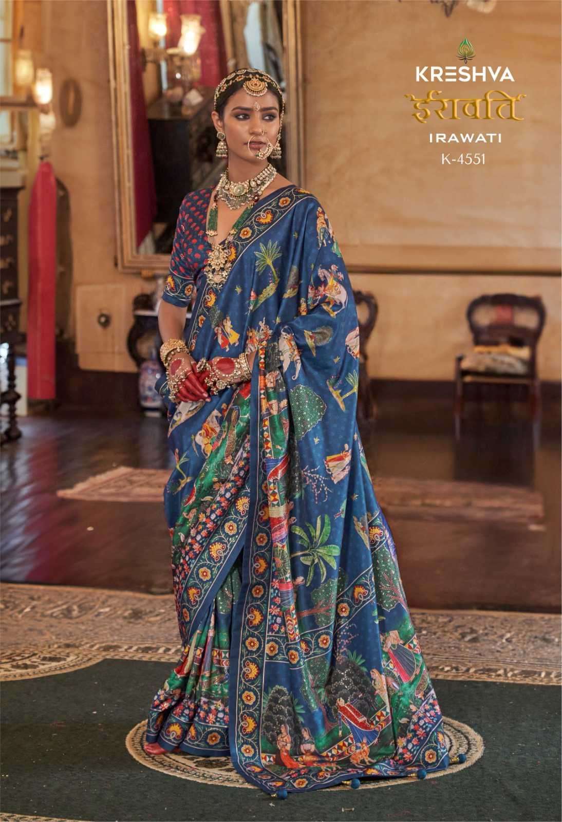 IRAWATI SERIES 4549 TO 4557 SAREE BY SAYURI DESIGNER SILK SAREES ARE AVAILABLE AT WHOLESALE PRICE