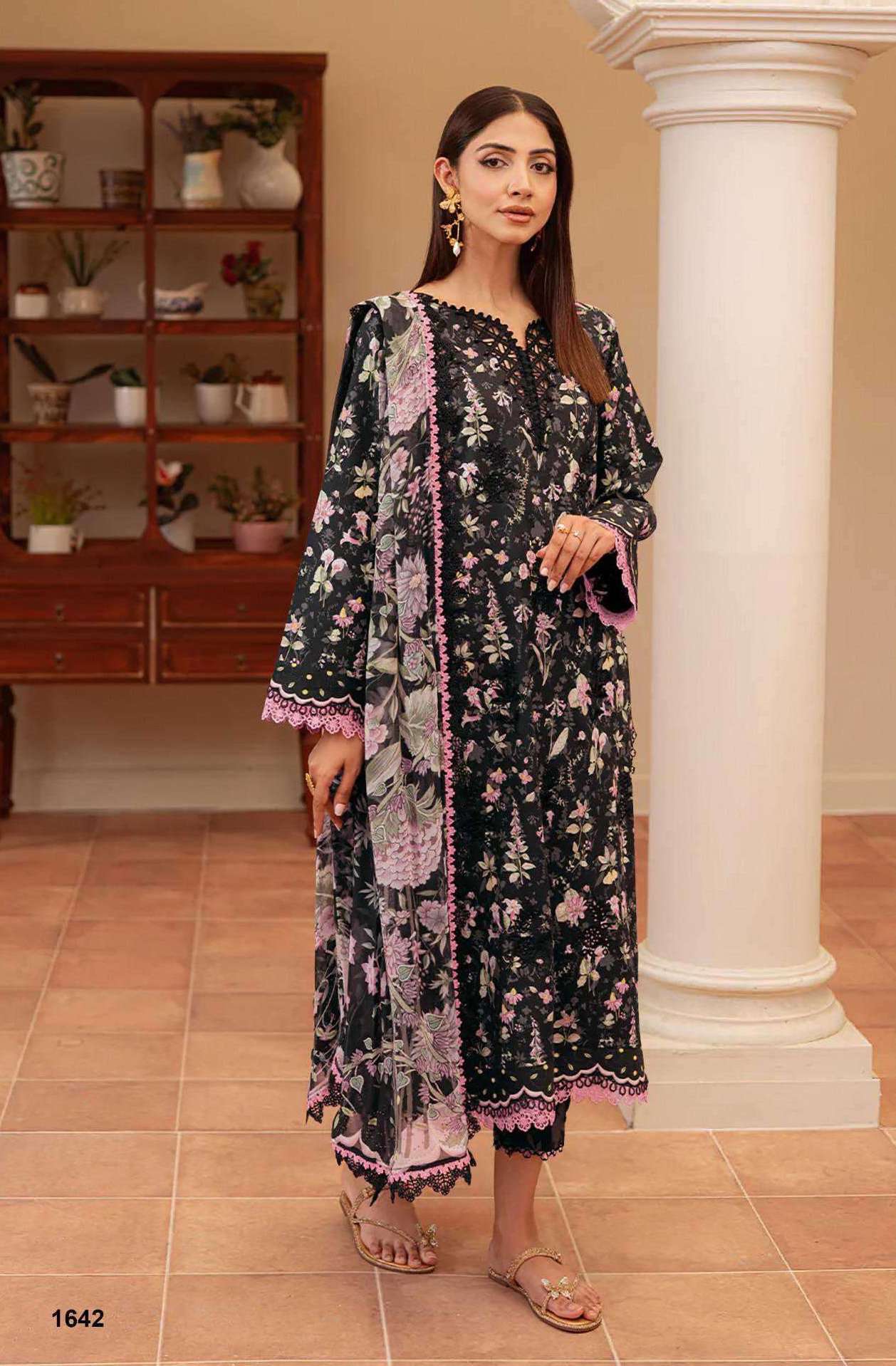 JADE FLORA VOL-3 SERIES 1641 RO 1648 BY DEEPSY DESIGNER PRINTED AND WORK COTTON SUITS ARE AVAILABLE AT WHOLESALE PRICE