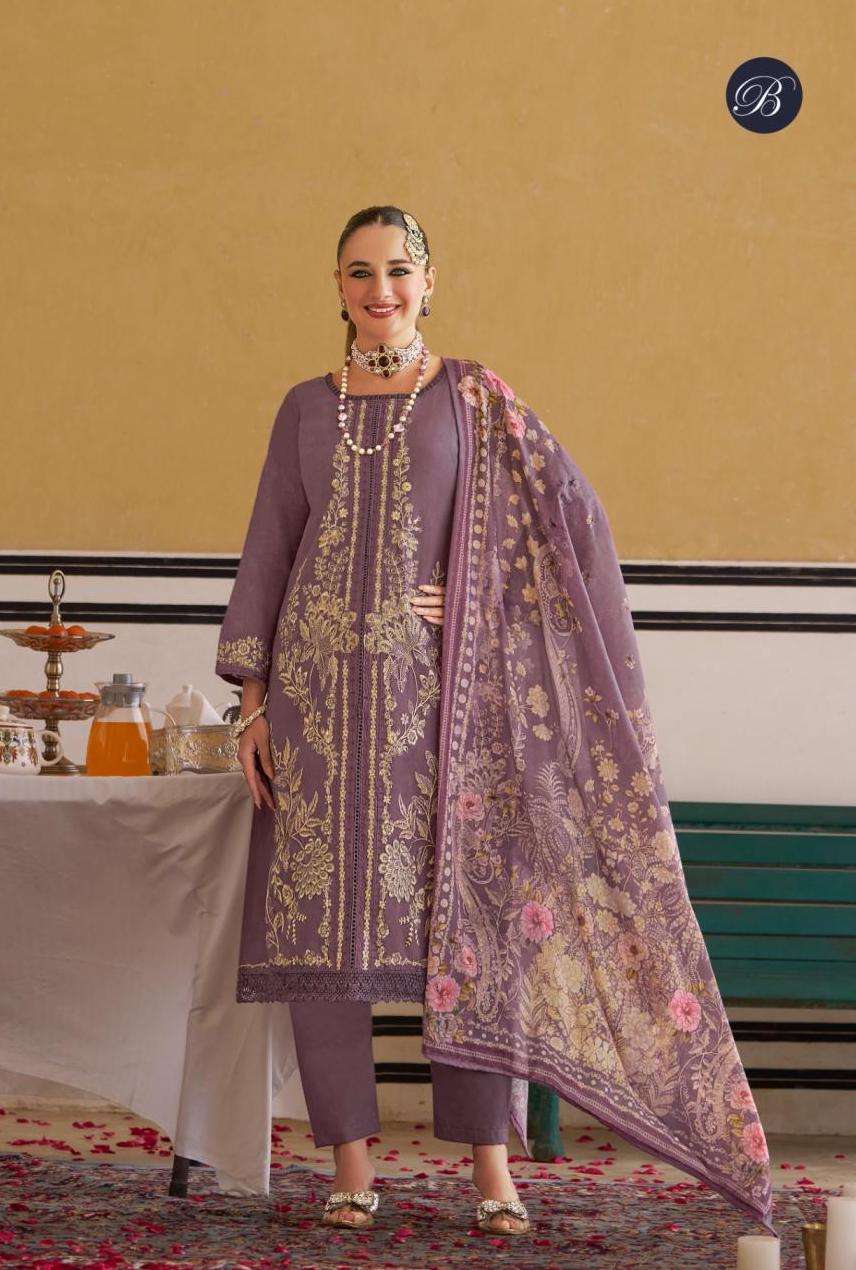 JADE OMBRE STARLET VOL-2 SERIES 948 BY BELLIZA DESIGNER EMBROIDERY WORK COTTON LAWN SUITS ARE AVAILABLE AT WHOLESALE PRICE