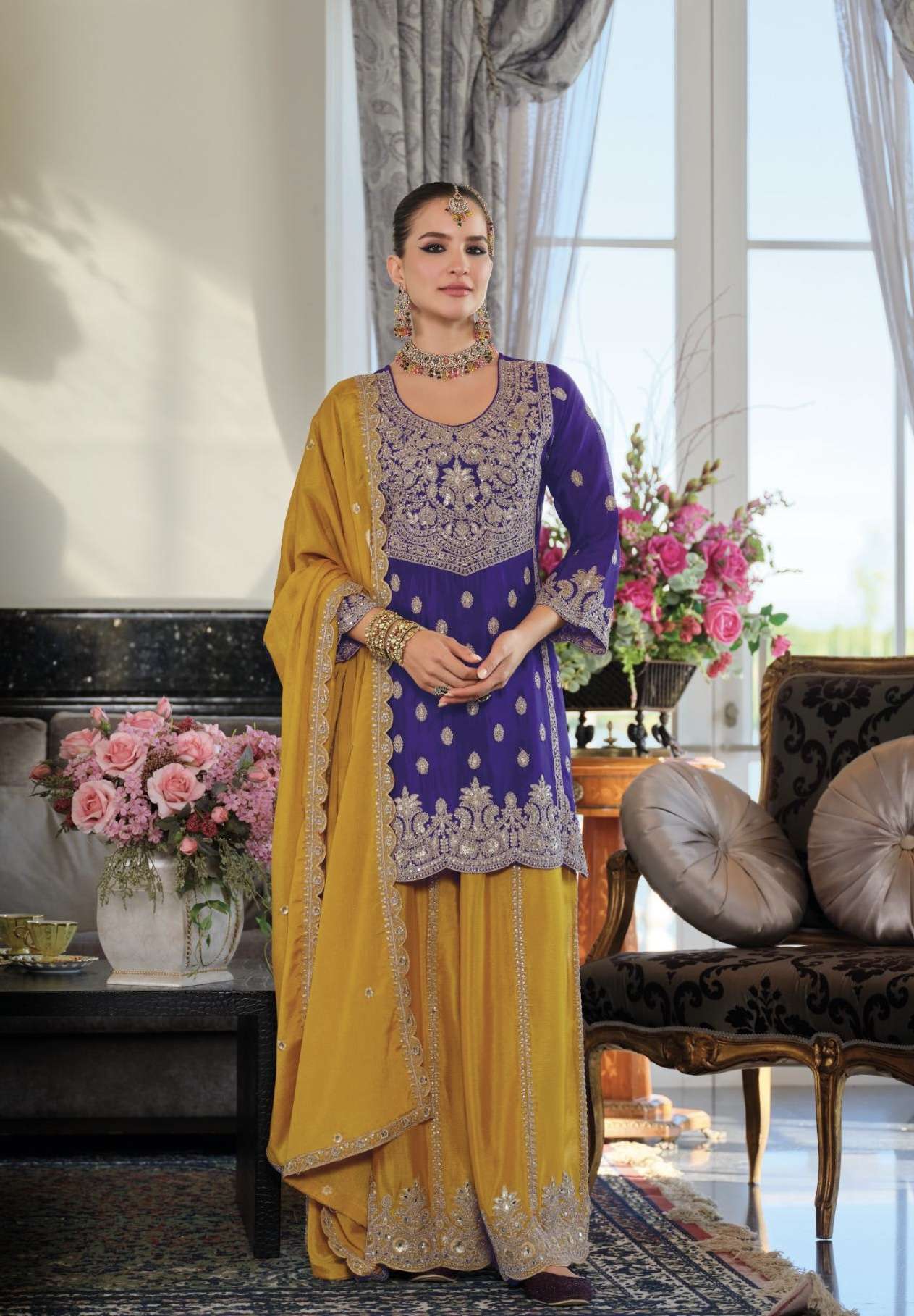 KANAK VOL-2 SERIES 2399 TO 2392 BY EBA DESIGNER EMBROIDERY WORK CHINON READYMADE SUITS ARE AVAILABLE AT WHOLESALE PRICE