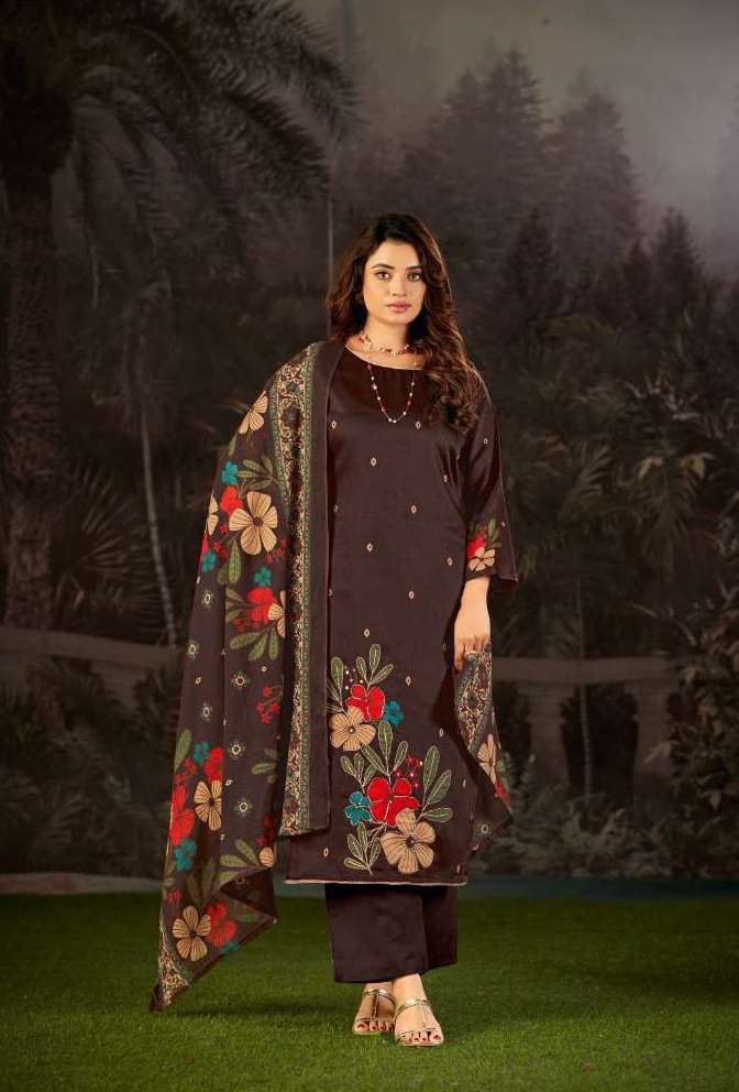 KAYKA SERIES 1119 BY RADHIKA AZARA DESIGNER PRINTED AND HAND WORK HEAVY ZAM COTTON SUITS ARE AVAILABLE AT WHOLESALE PRICE