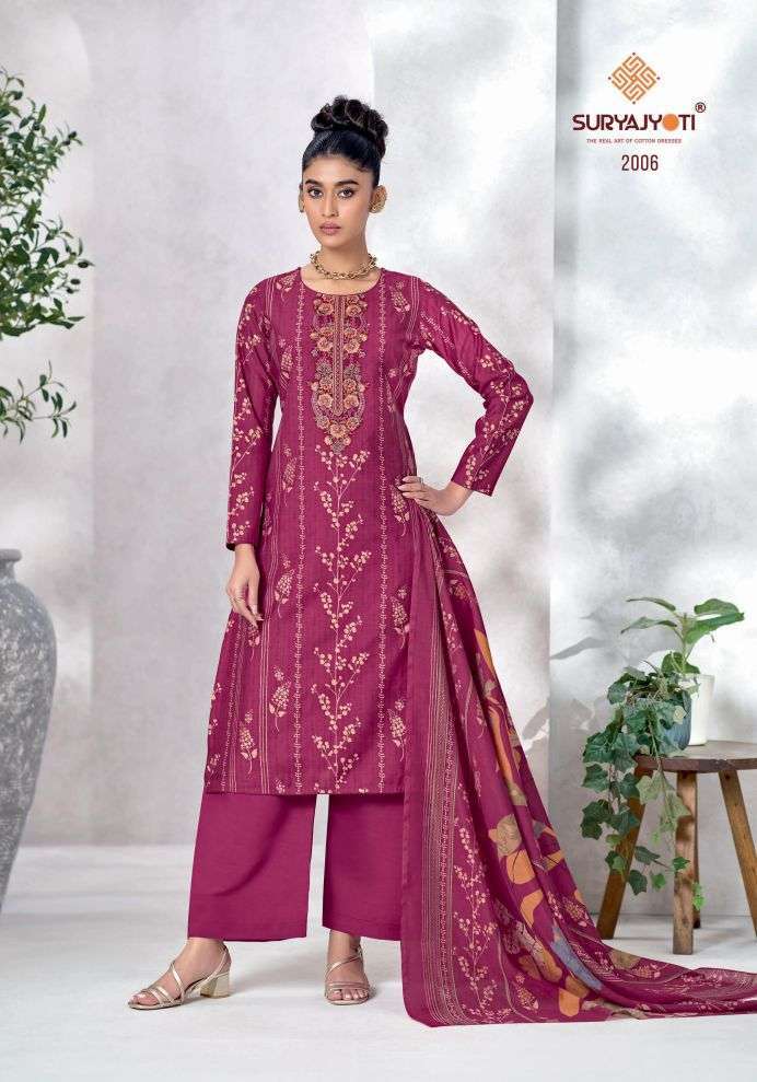 KHAIR VOL-2 SERIES 2001 TO 2006 BY SURYAJYOTI DESIGNER PRINTED AND WORK ROMAN VATICAN SUITS ARE AVAILABLE AT WHOLESALE PRICE 