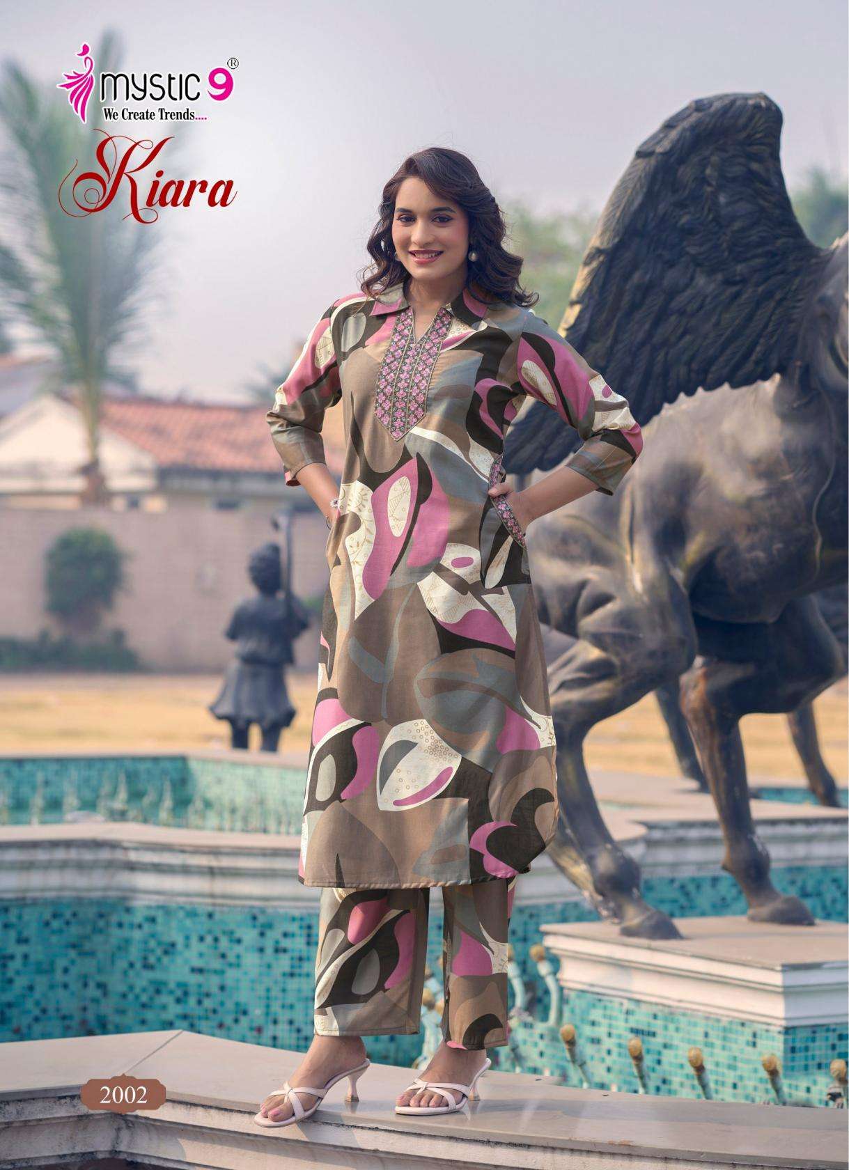 KIARA VOL-2 SERIES 2001 TO 2010 BY MYSTIC 9 DESIGNER FOIL PRINTED GADHWAL CO ORD SETES ARE AVAILABLE AT WHOLESALE PRICE