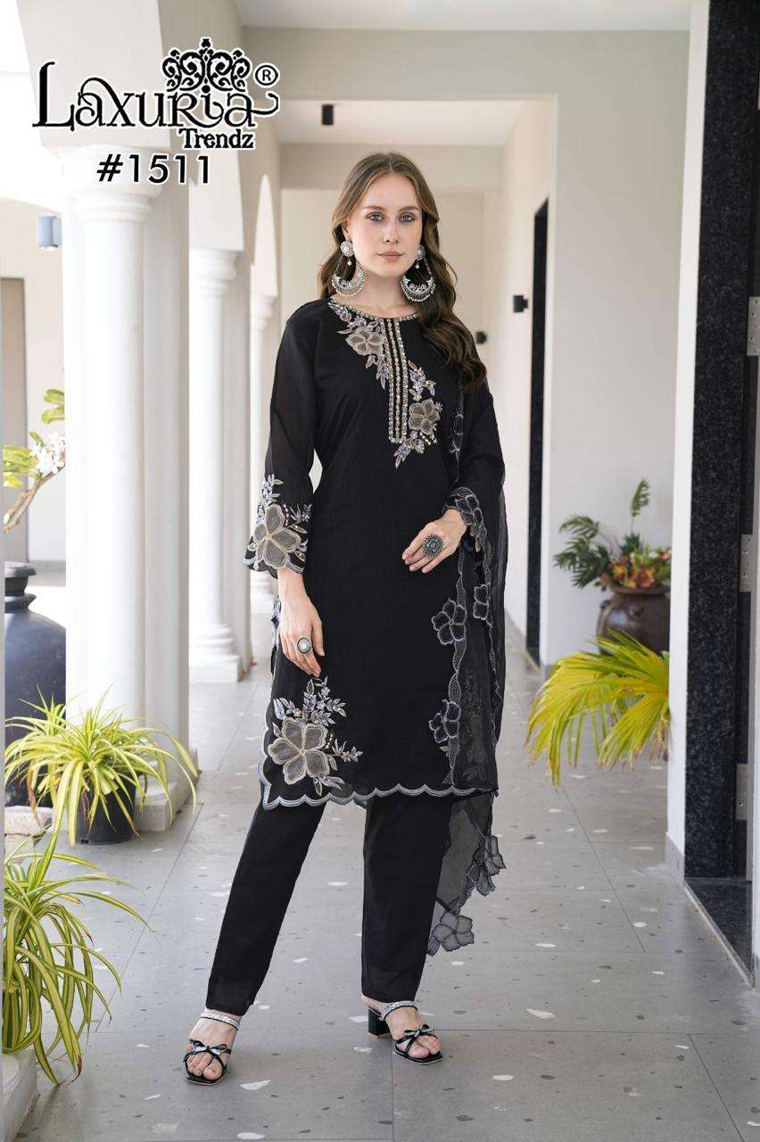 LAXURIA TRENDZ 1511 DESIGNER EMBROIDERY WITH HAND WORK GEORGETTE TOP WITH PANT AND DUPATTA ARE AVAILABLE AT WHOLESALE PRICE