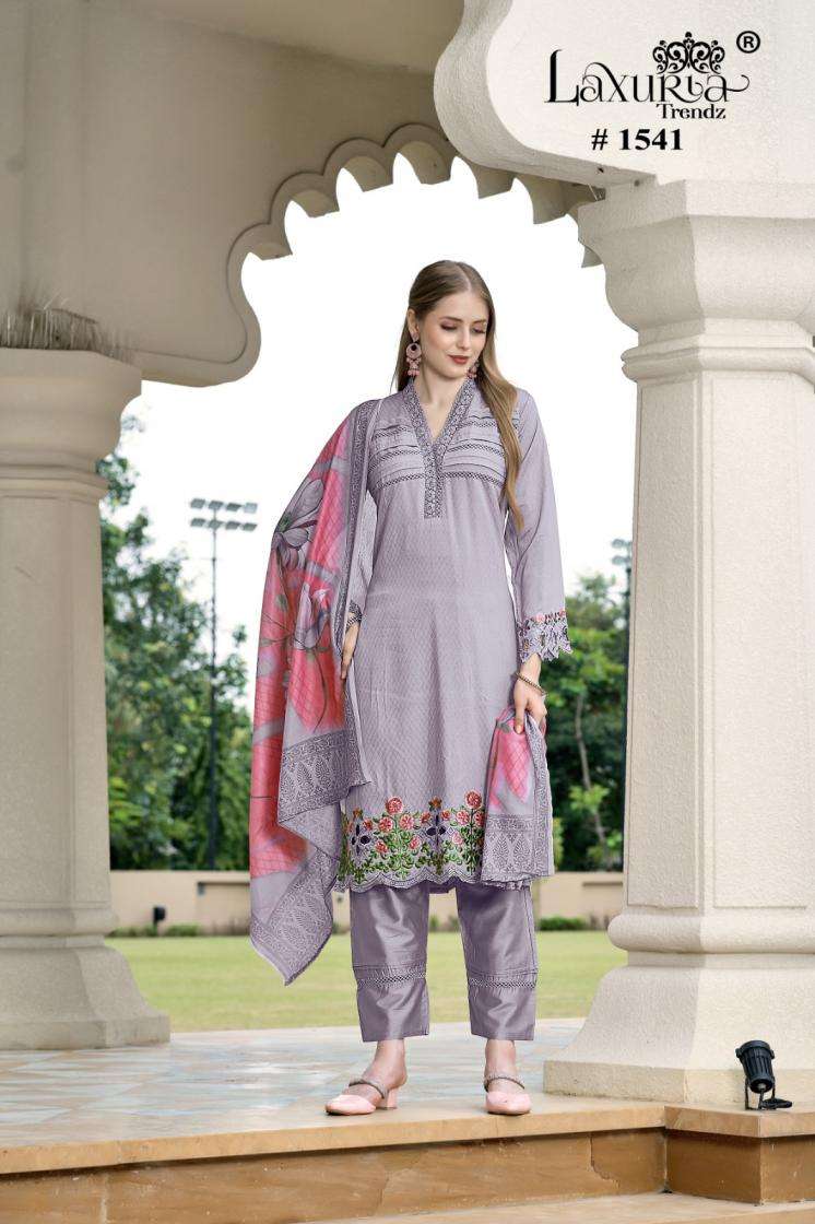 LAXURIA TRENDZ 1541 DESIGNER EMBROIDERY AND CUT WORK VISCOSE TOP WITH PANT AND DUPATTA ARE AVAILABLE AT WHOLESALE PRICE