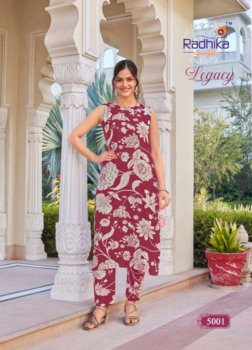 LEGACY VOL-5 SERIES 5001 TO 5008 BY RADHIKA LIFESTYLE DESIGNER PRINTED RAYON KURTIS ARE AVAILABLE AT WHOLESALE PRICE