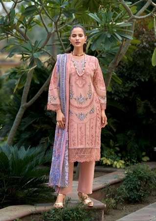 MARIA B LUXE VOL-3 SERIES 3001 TO 3006 BY DEEPSY DESIGNER EMBROIDERY WORK COTTON SUITS ARE AVAILABLE AT WHOLESALE PRICE