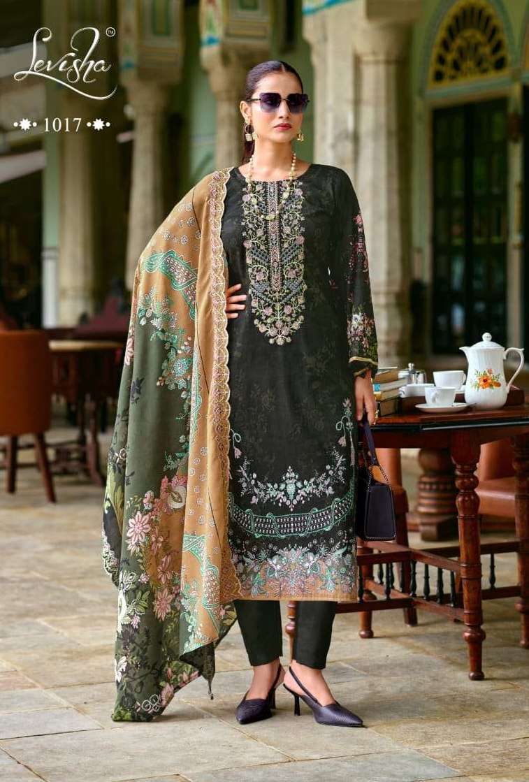 MARIYAM SERIES 1013 TO 1020 BY LEVISHA DESIGNER PRINTED AND EMBROIDERY WORK CAMBRIC LAWN COTTON SUITS ARE AVAILABLE AT WHOLESALE PRICE