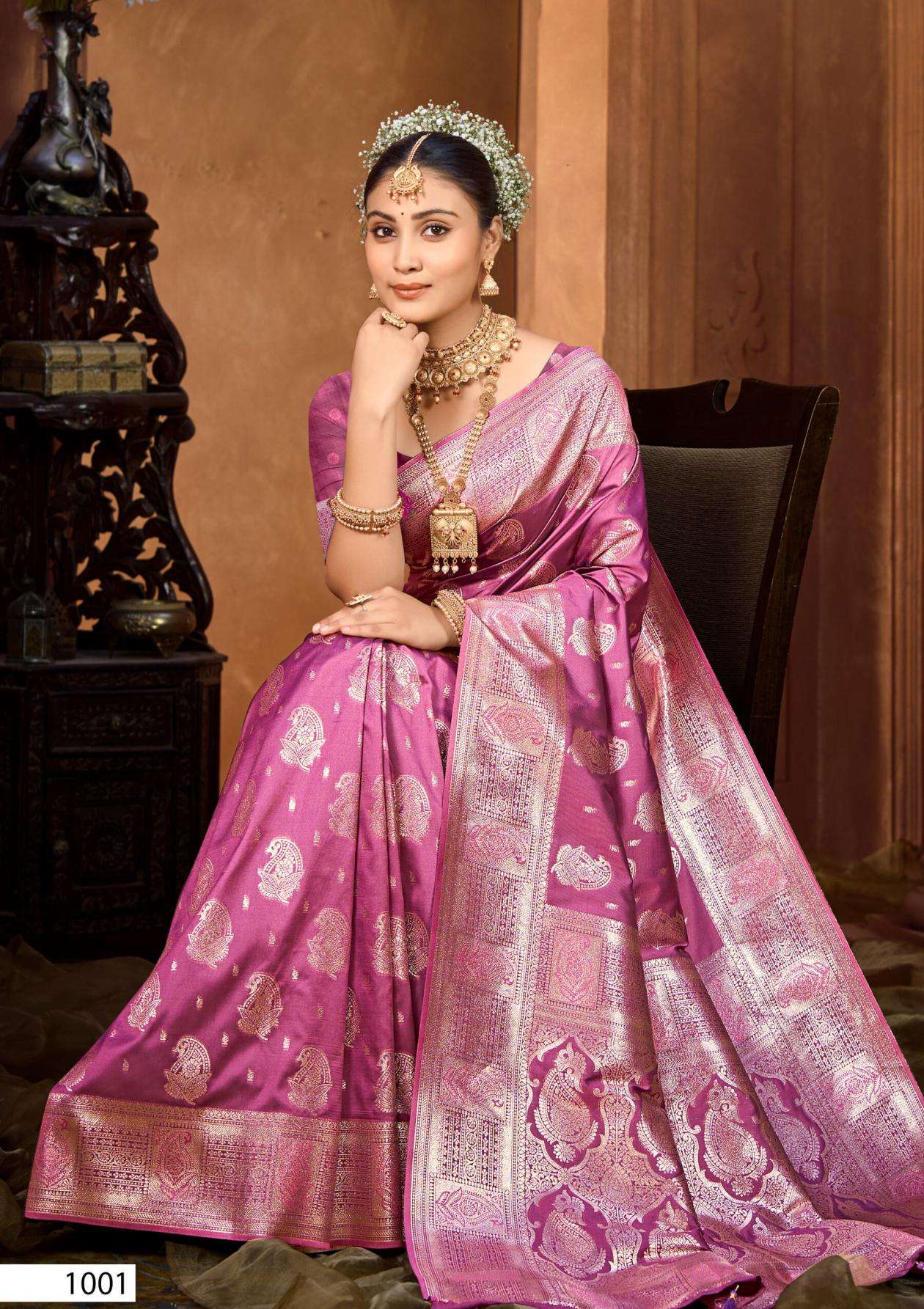 MATKA SILK VOL-3 SERIES 1001 TO 1004 SAREE BY SAROJ DESIGNER RICH PALLU SILK SAREES ARE AVAILABLE AT WHOLESALE PRICE