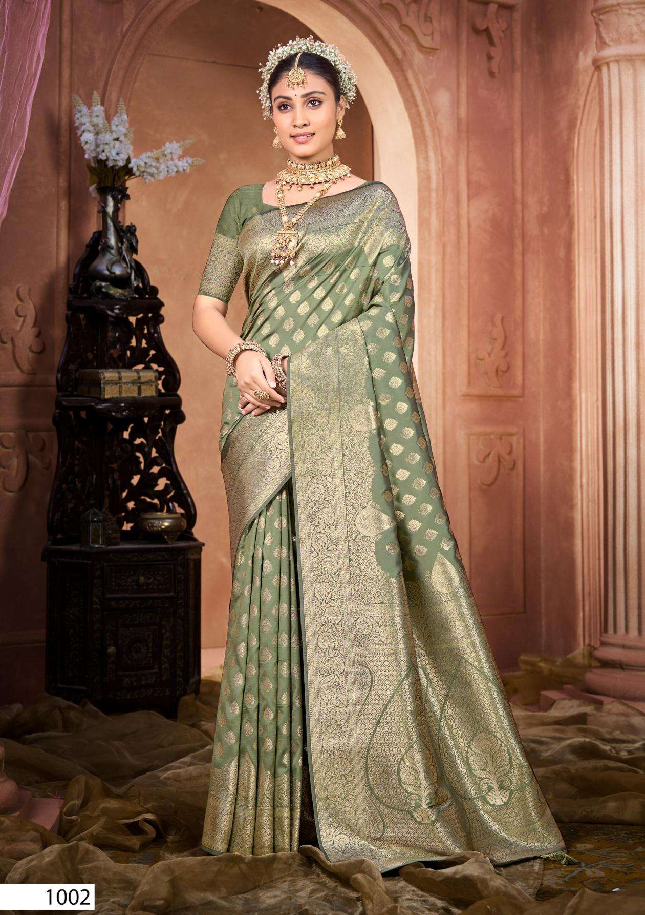 MATKA SILK VOL-4 SERIES 1001 TO 1004 SAREE BY SAROJ DESIGNER RICH PALLU SILK SAREES ARE AVAILABLE AT WHOLESALE PRICE