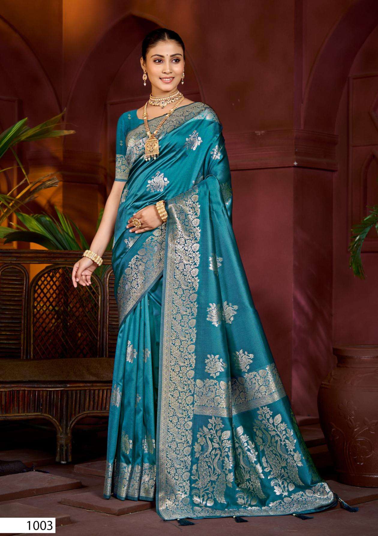 MATKA SILK VOL-5 SERIES 1001 TO 1004 SAREE BY SAROJ DESIGNER RICH PALLU SILK SAREES ARE AVAILABLE AT WHOLESALE PRICE