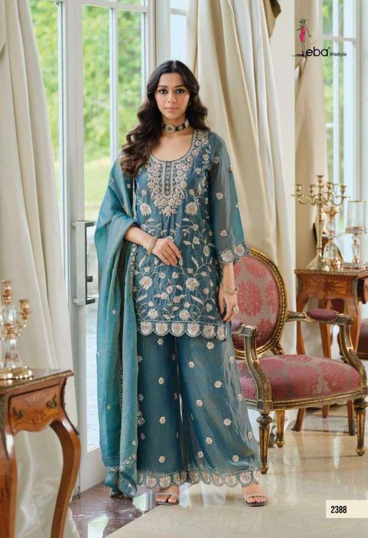 MEHAROON SERIES 2387 TO 2389 BY EBA DESIGNER BEADS WORK READYMADE SUITS ARE AVAILABLE AT WHOLESALE PRICE
