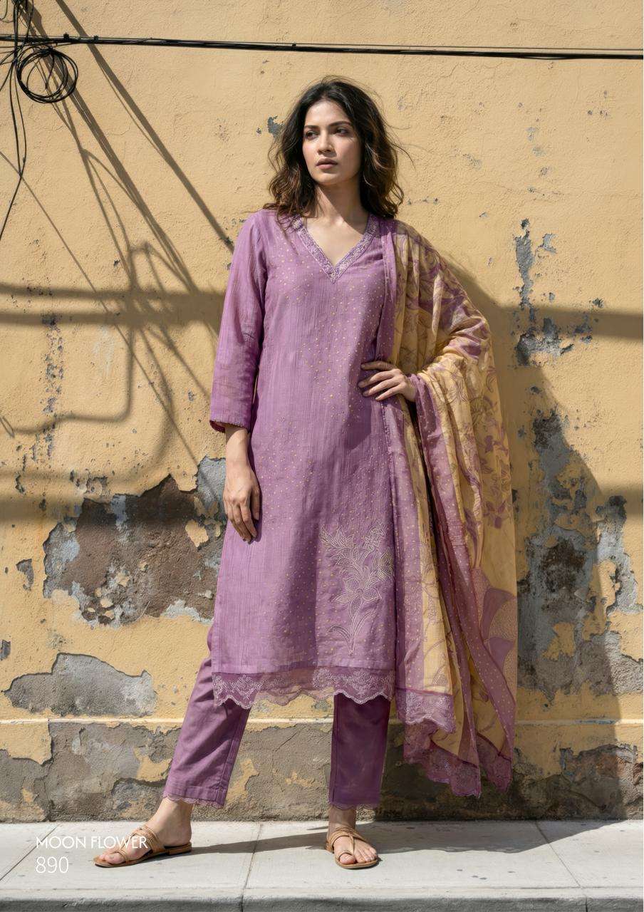 MOON FLOWER SERIES 800 BY SAHIBA DESIGNER DIGITAL PRINTED WITH EMBROIDERY AND HAND WORK LAWN COTTON SUITS ARE AVAILABLE AT WHOLESALE PRICE