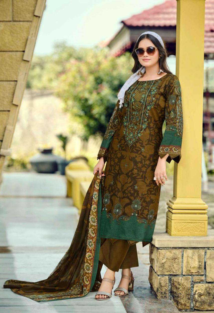 NAIRA VOL-131 SERIES 950 BY BELLIZA DESIGNER PRINTED AND WORK COTTON SUITS ARE AVAILABLE AT WHOLESALE PRICE