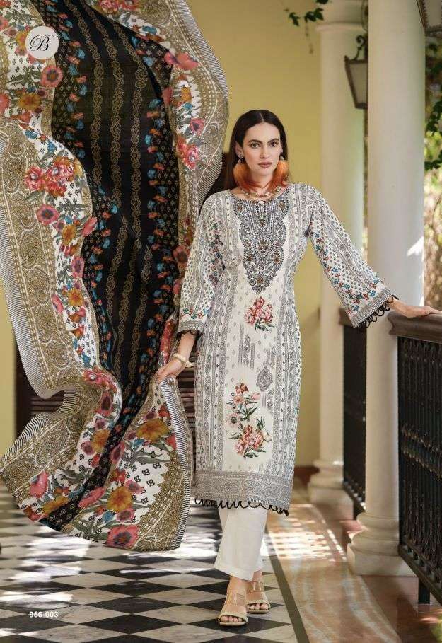 NAIRA VOL-133 SERIES 956 BY BELLIZA DESIGNER PRINTED AND WORK COTTON SUITS ARE AVAILABLE AT WHOLESALE PRICE