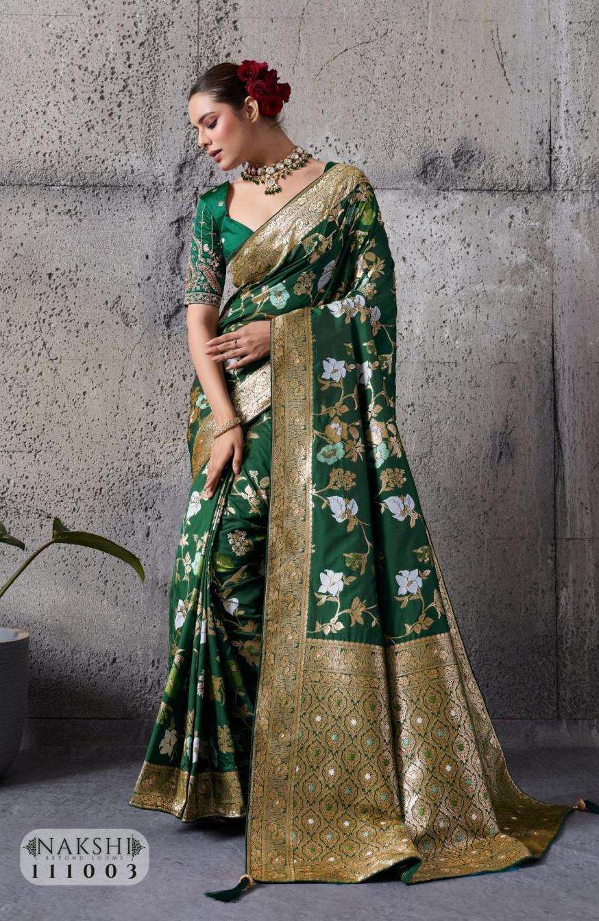 NAKSHI SERIES 111001 TO 111004 SAREE B Y SETHNIC DESIGNER BANARASI SILK SAREES ARE AVAILABLE AT WHOLESALE PRICE