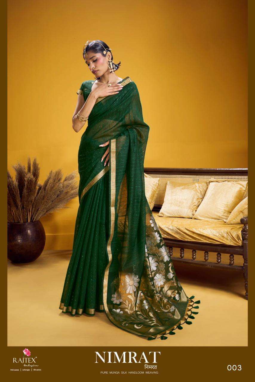 NIMRAT SERIES 01 TO 06 SAREE BY RAJTEX DESIGNER HANDLOOM WEAVING MUNGA SILK SAREES ARE AVAILABLE AT WHOLESALE PRICE