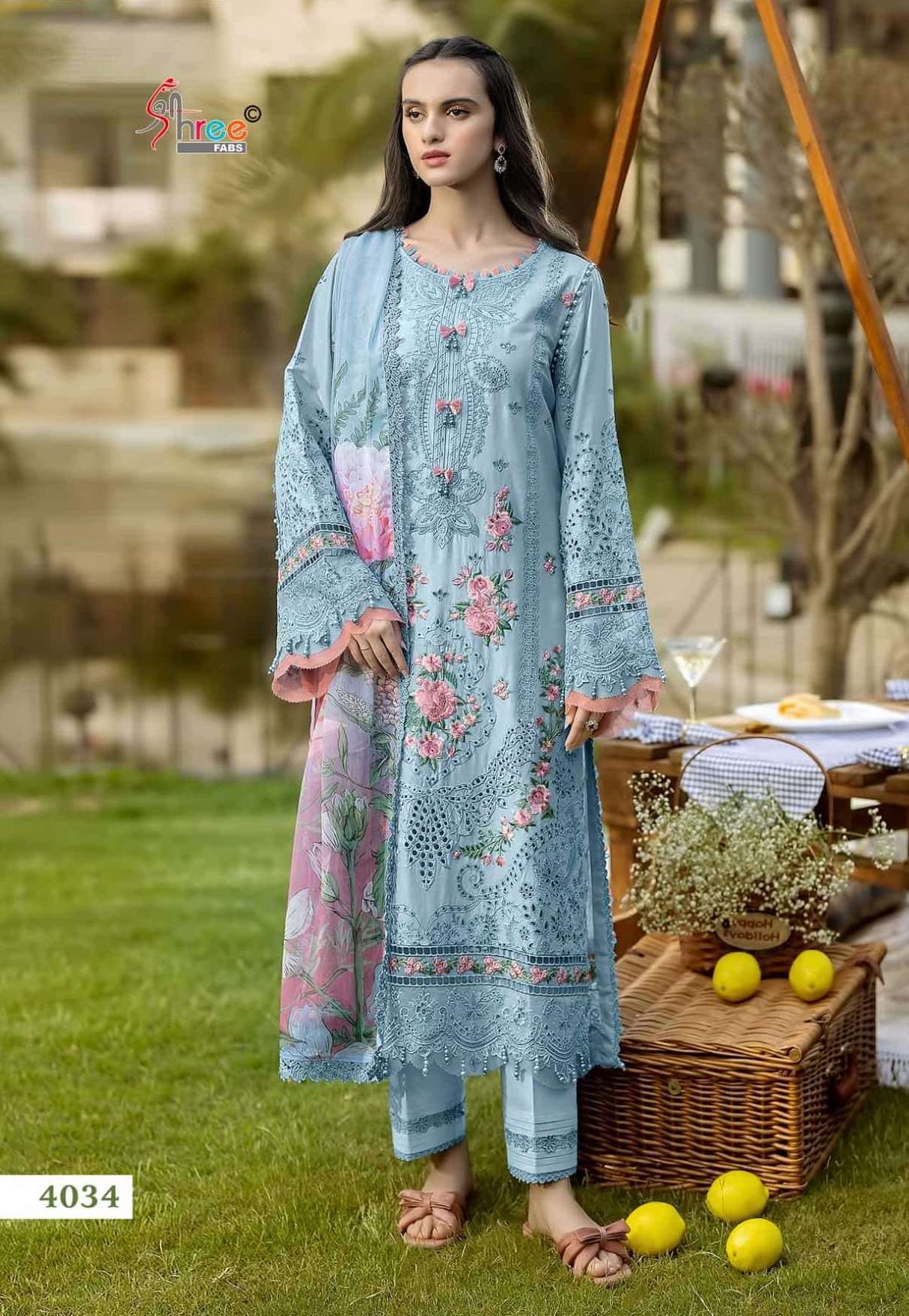 OMBRE LAWN COLLECTION 25 VOL-6 NX SERIES 4031 BY SHREE FABS DESIGNER EMBROIDERY WORK COTTON SUITS ARE AVAILABLE AT WHOLESALE PRICE