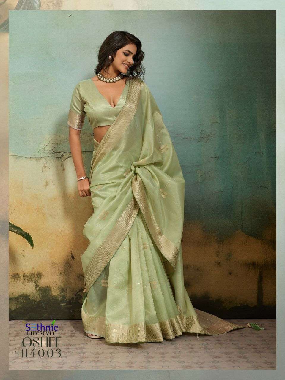 OSHEE VIBE SERIES 114001 TO 114004 SAREE BY SETHNIC DESIGNER TISSUE SILK SAREES ARE AVAILABLE AT WHOLESALE PRICE