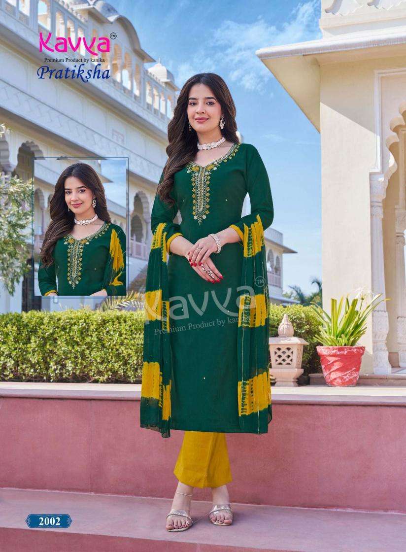 PRATIKSHA VOL-2 SERIES 2001 TO 2010 BY KAVYA DESIGNER HAND WORK VATICAN DYED TOP WITH BOTTOM AND DUPATTA ARE AVAILABLE AT WHOLESALE PRICE