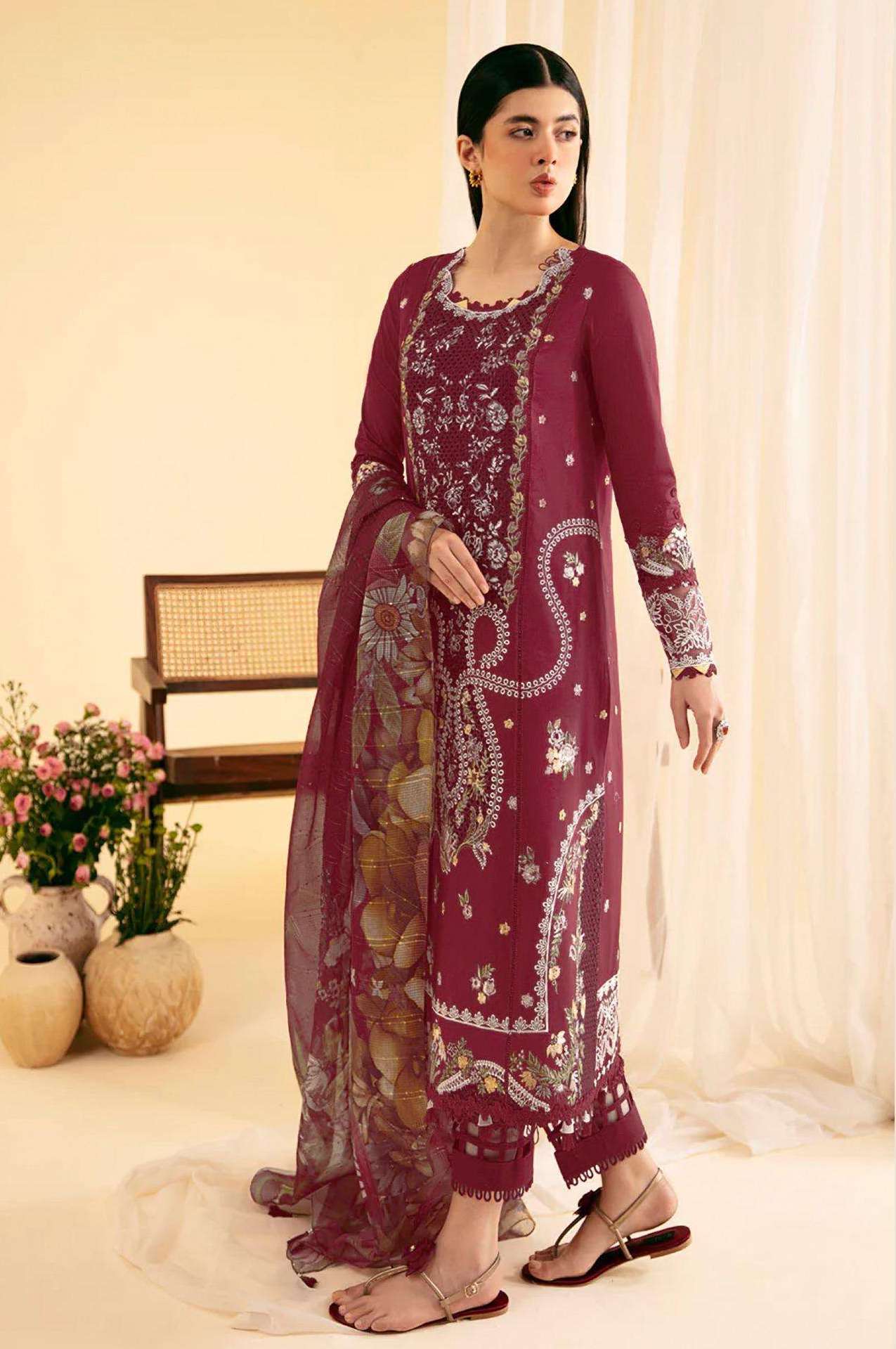 QALAMKAR 26 1621 TO 1626 BY DEEPSY DESIGNER EMBROIDERY WORK COTTON SUITS ARE AVAILABLE AT WHOLESALE PRICE