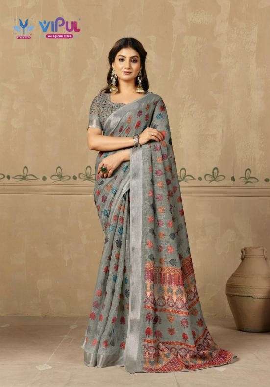 RACHNA VOL-5 SERIES 93483 TO 93491 SAREE BY VIPUL DESIGNER LINEN SAREES ARE AVAILABLE AT WHOLESALE PRICE 