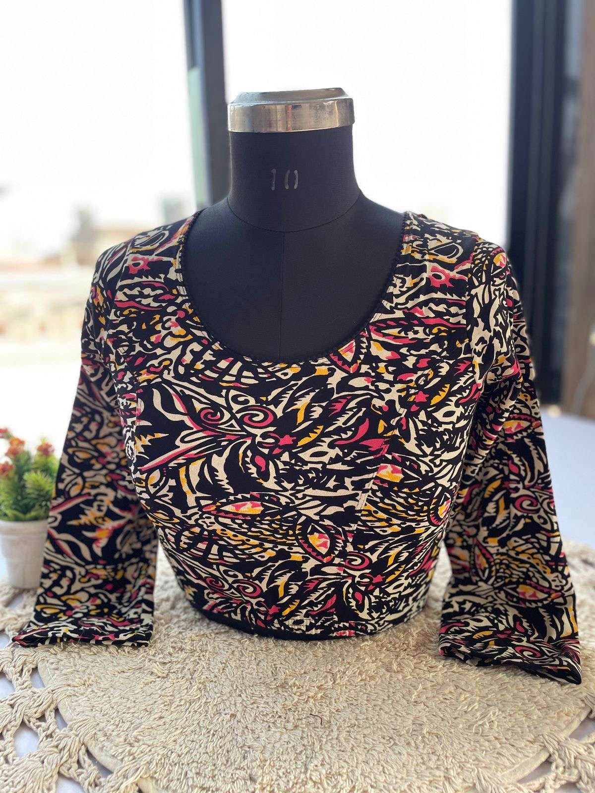 READYMADE BLOUSE SERIES 354 DESIGNER AJRAKH PRINTED STRATCHABLE READYMADE BLOUSES ARE AVAILABLE AT WHOLESALE PRICE 