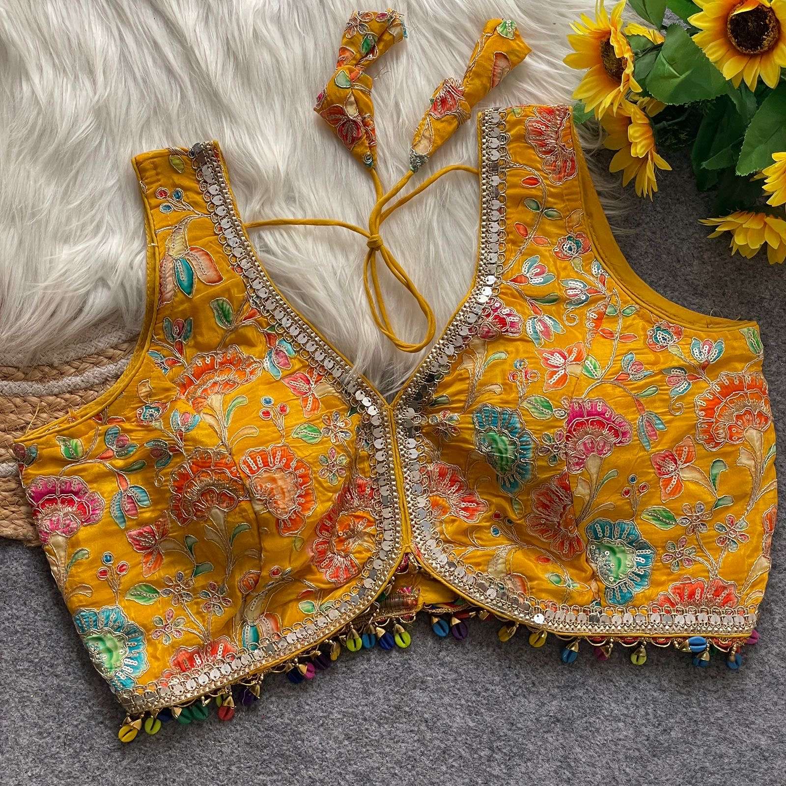 READYMADE BLOUSE SERIES 357 DESIGNER NATURAL CREPE READYMADE BLOUSES ARE AVAILABLE AT WHOLESALE PRICE