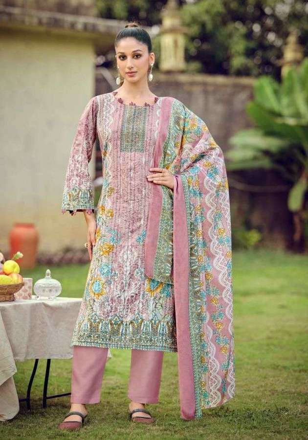 RICHA SERIES 1136 BY ROMANI DESIGNER PRINTED AND EMBROIDERY WORK COTTON SUITS ARE AVAILABLE AT WHOLESALE PRICE