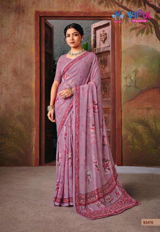 RIDDHI VOL-18 SERIES 93474 TO 93482 SAREE BY VIPUL DESIGNER FLORAL PRINTED GEORGETTE SAREES ARE AVAILABLE AT WHOLESALE PRICE