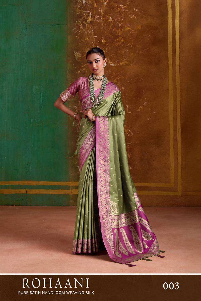 ROHAANI SERIES 01 TO 04 SAREE B Y RAJTEX DESIGNER SATIN HANLOOM WEAVING SILK SAREES ARE AVAILABLE AT WHOLESALE PRICE