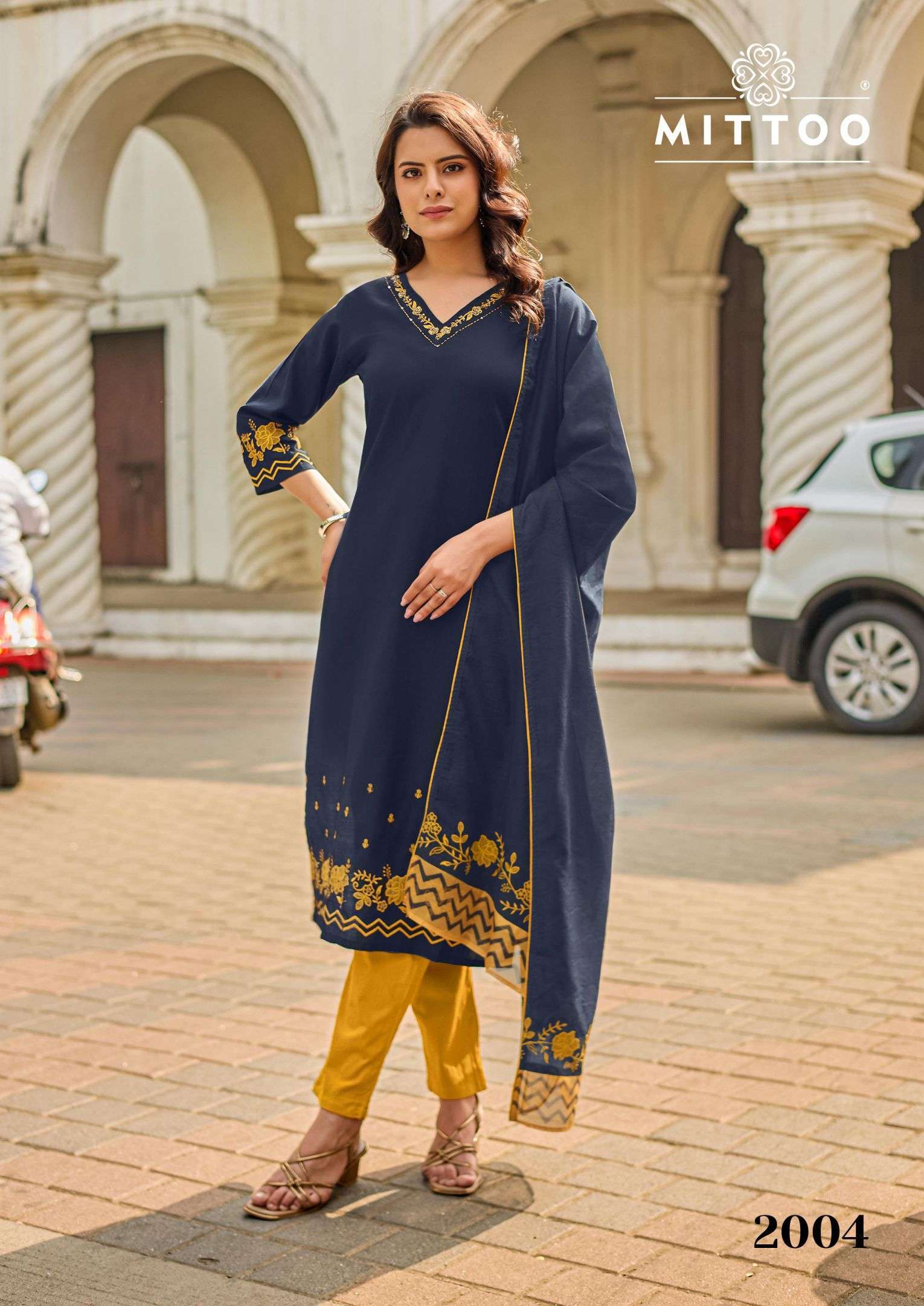 ROOPKALA SERIES 2001 TO 2006 BY MITTO DESIGNER THREAD AND HAND WORK VISCOSE WEAVING KURTI WITH BOTTOM AND DUPATTA ARE AVAILABLE AT WHOLESALE PRICE