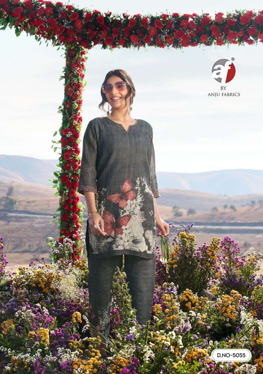 ROYAL PEACOCK SERIES 5051 TO 5055 BY ANJU FABRICS DESIGN KNOTE WORK KHADI LINEN CO ORD SETS ARE AVAILABLE AT WHOLESALE PRICE 