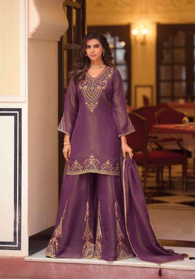 RUVIKAA SERIES 30801 TO 30804 BY LILY & LALI DESIGNER EMBROIDERY AND HAND WORK FANCY SILK TOP WITH BOTTOM AND DUPATTA ARE AVAILABLE AT WHOLESALE PRICE